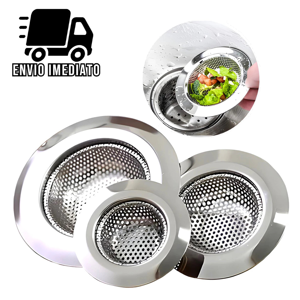 Ralo para Pia Aço Inox com Borda Cozinha Ralinho 5,4cm, 7cm , 9cm , 11,5cm