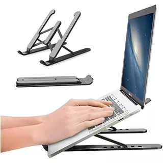 Kit Mouse Sem Fio Recarregável + Suporte Notebook Tablet Regulável Ergonômico