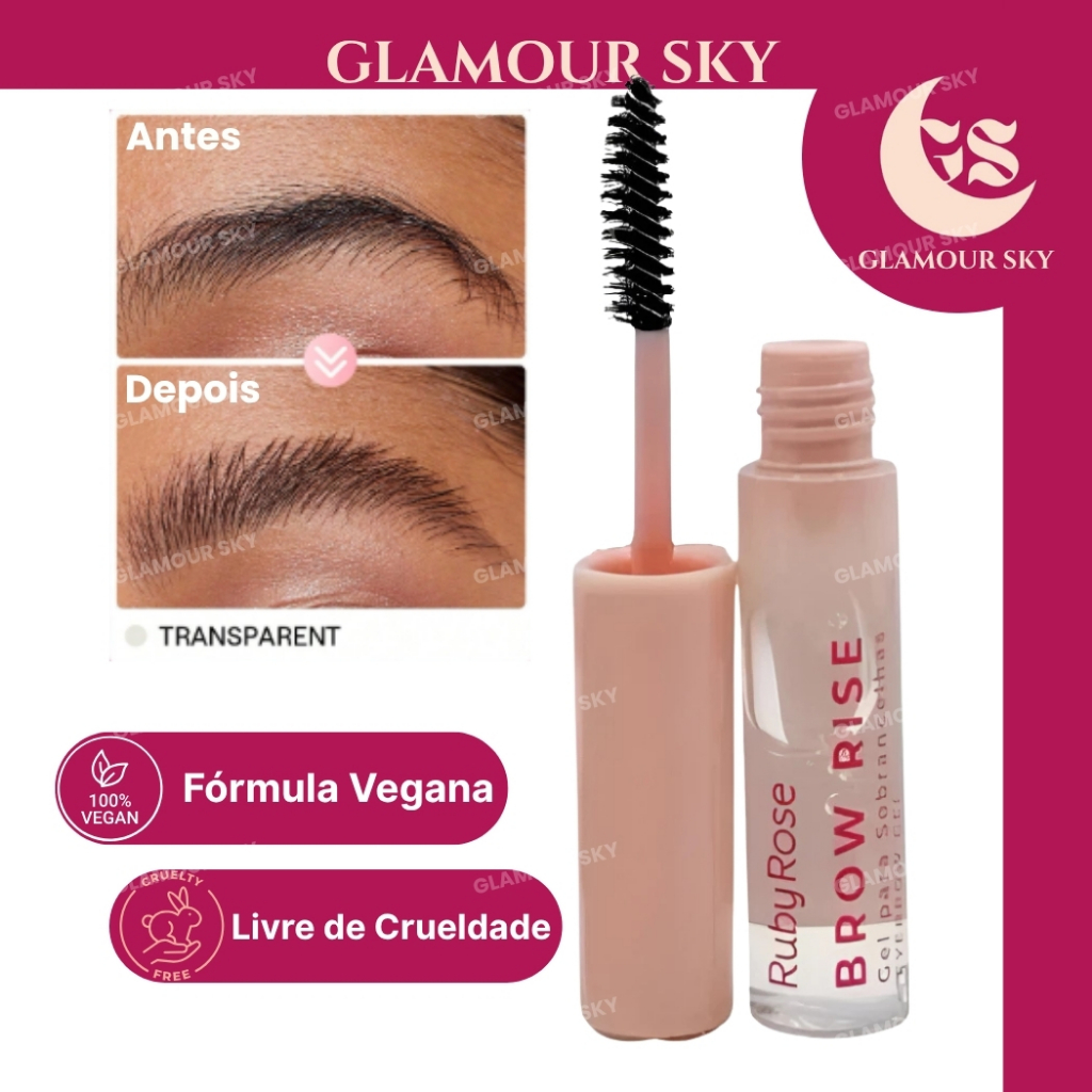 Gel de Sobrancelha Brow Rise Ruby Rose Alta Fixação Produtos de Beleza ...