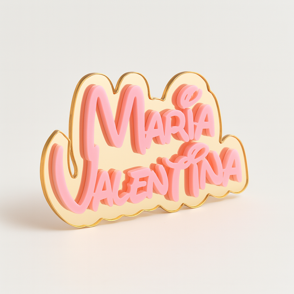 10 Nomes Em Acrílico No Tema Minnie Personalizado (NOMES IGUAIS)