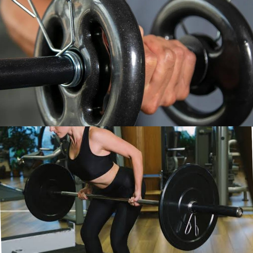 KIT BARRA RETA BODY PUMP 1,20M + PAR HALTERES DE MÃO 40CM COM PRESILHAS ...