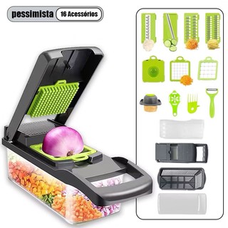 Fatiador Profissional Multifuncional De Aço Inoxidável 16 Em 1 Para Vegetais/Frutas/Legumes