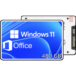 SSD 480GB com Windows 11 Instalado + Pacote Office - Pronto para uso no PC, AIO e Notebook