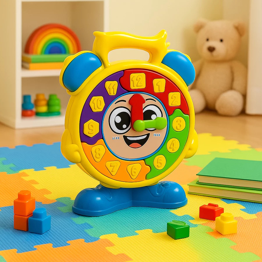 Brinquedo Relógio Didático Educativo Colorido com Peças de Encaixar ...