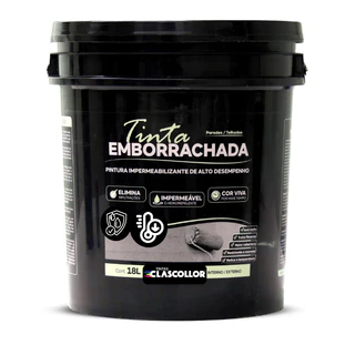 Tinta Emborrachada Impermeável 18KG Clascollor Lavável Parede Reboco Laje
