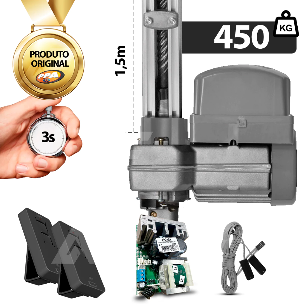 Kit Motor Para Basculante JetFlex Penta 1/2Hp Acionamento 1,5m 450Kg PPA