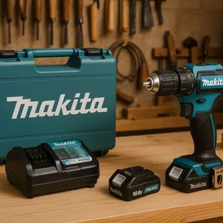 Kit Parafusadeira Furadeira HP333DWYX3 Makita e Bateria BL1016 e Maleta