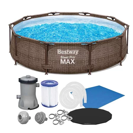 Piscina Estrutural 4678L Circular Deluxe + Filtro 110V ou 220V + Capa + Forro Bestway