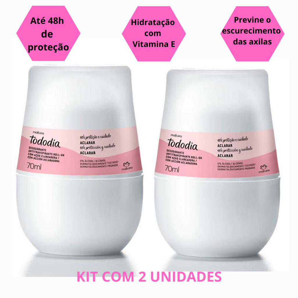 Desodorante Antitranspirante Roll-on Tododia Natura Aclarar 70 ml ...