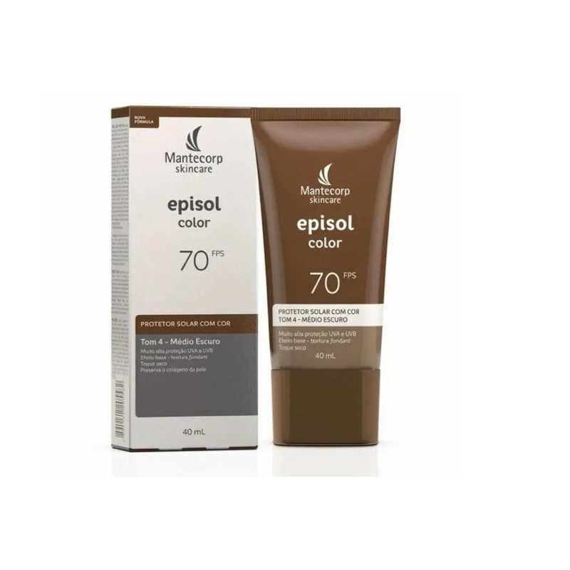 Protetor Solar Episol Color Tom 4 Médio Escuro Fps70 40ml | Shopee Brasil