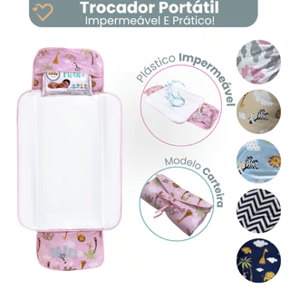 Trocador De Fralda Portátil Impermeável Dobrável Lindas Estampas Menino Menina em Oferta na Shopee
