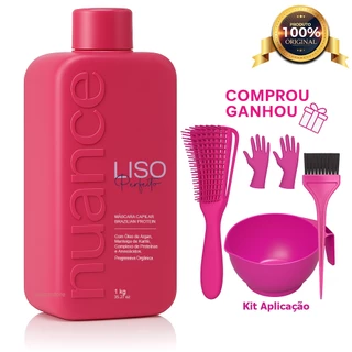 Liso Perfeito Alisamento 1 Litro Nuance + Kit Aplicação Grátis em Oferta na Shopee