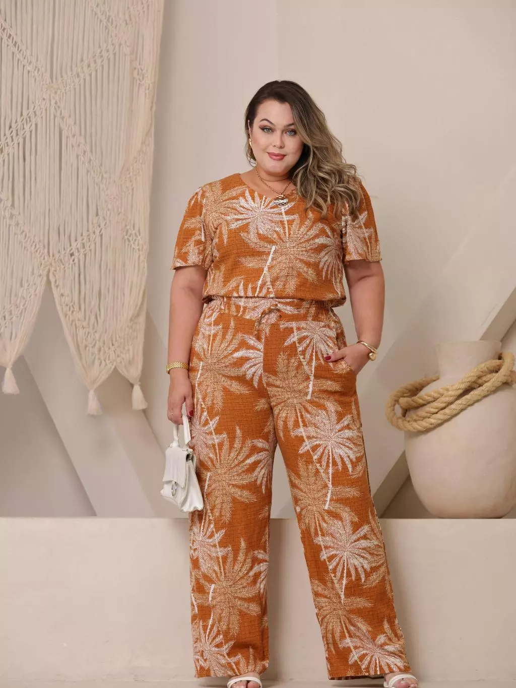 Conjunto Plus Size Feminino Calça e Blusa