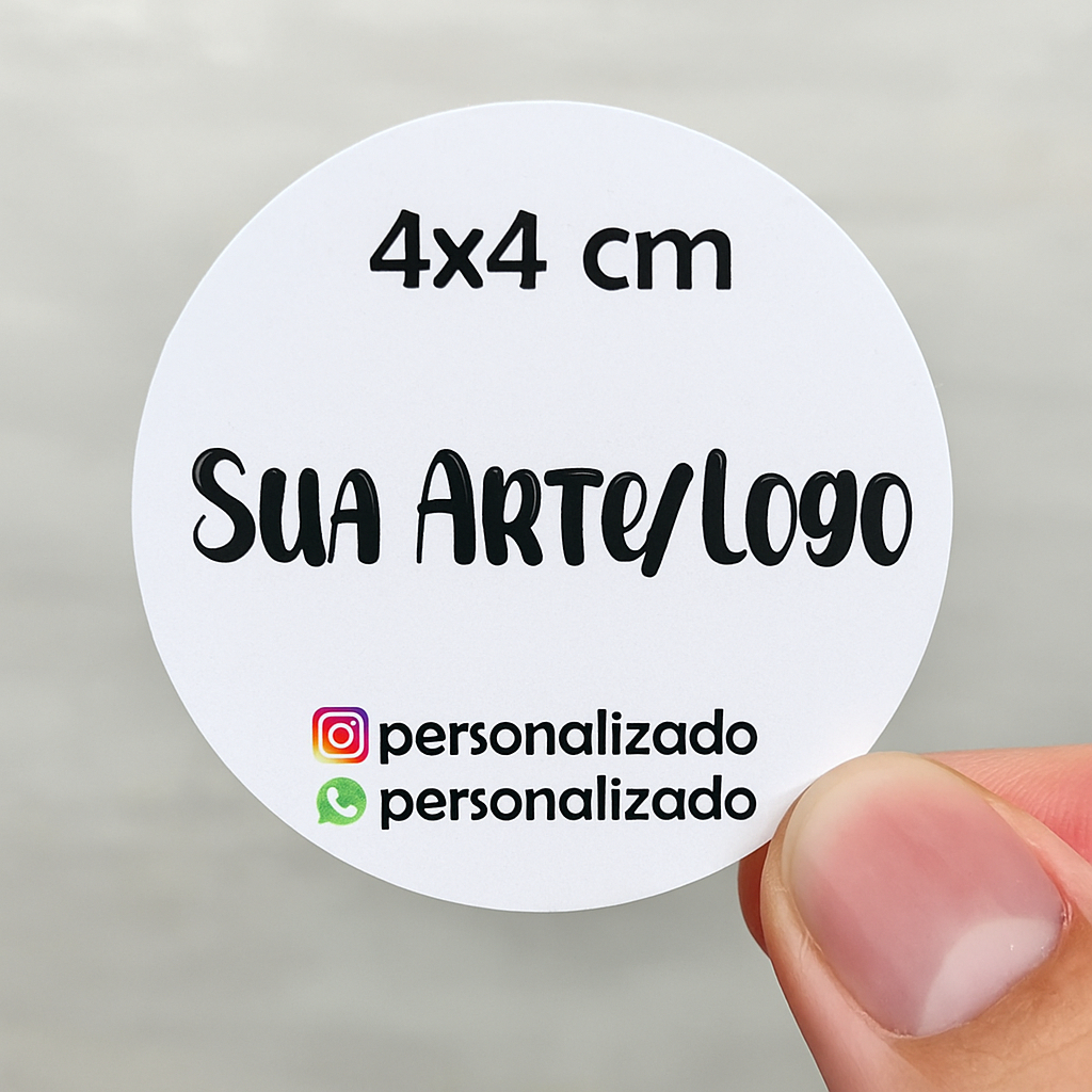 100 Adesivos Personalizados | Papel Fotográfico Adesivo Matte | Prontos ...
