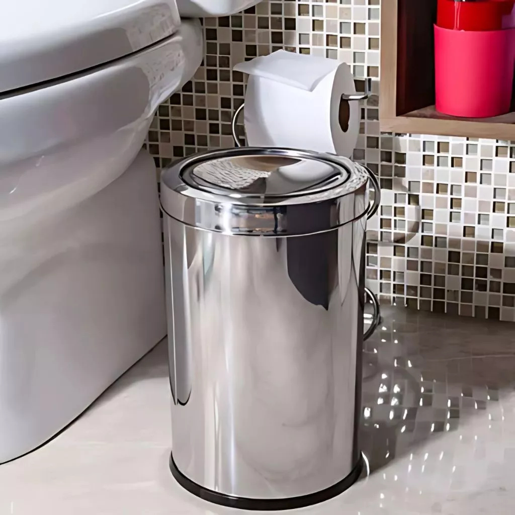 Lixeira Basculante Multiuso Inox 3 ou 5 litros Banheiro Casa Quarto ...
