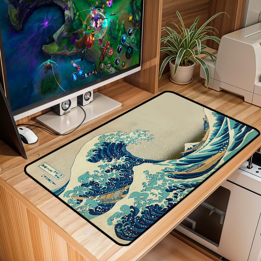 Mouse Pad Gamer Grande Antiderrapante 65x30 70x35 80x35 90x40 90x50 120x60 Cm Borda Costurada
