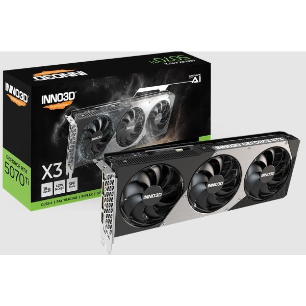 Placa de Vídeo Gpu Inno3D Geforce Rtx 5070Ti X3 Oc 16Gb 256-Bit Gddr7 N507T3-16D7X-176068N