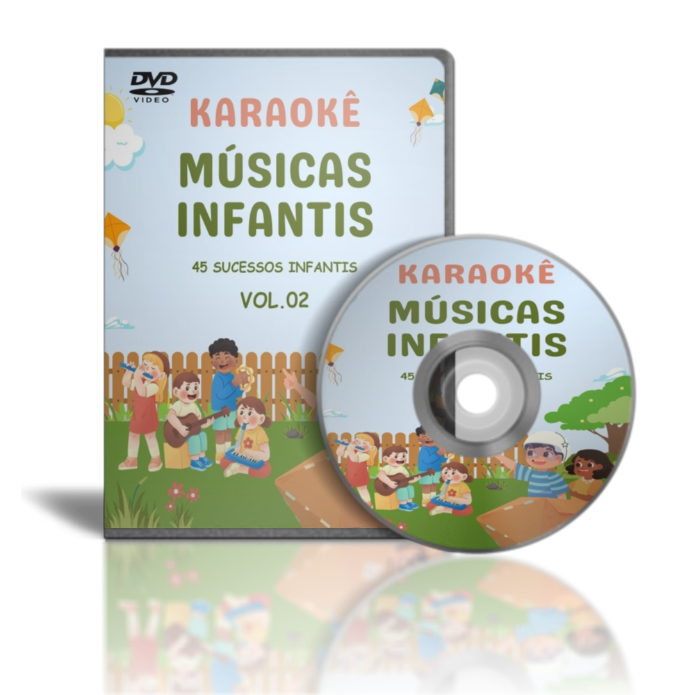 DVD KARAOKE INFANTIL - BOX 02 VOLUMES - 90 MÚSICAS REF A0008