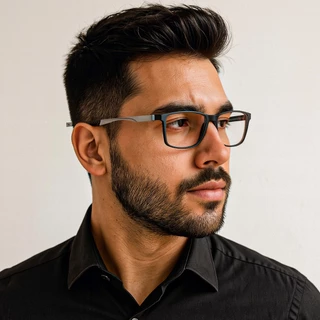 Armação de Óculos Masculino Esportiva em Resina com Metal Anatômica