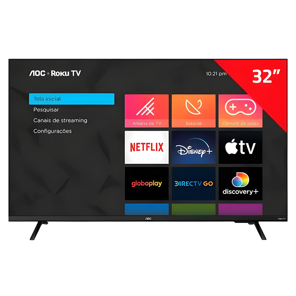 Smart TV AOC 32 Polegadas Roku 32S5045/78G HD Wi-Fi HDMI USB | Shopee ...