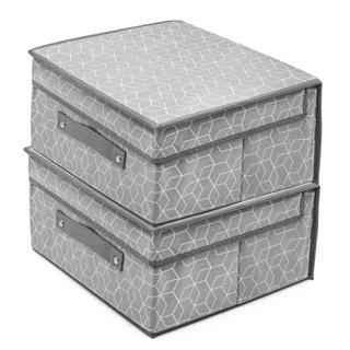 Kit 2 Caixa Organizadora de Roupas Calçados Cobertas TNT Premium  Estampado Anti-Poeira Multiuso