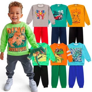 Kit Sortido 8 Peças Conjunto Moletom Infantil Menino Outono Inverno