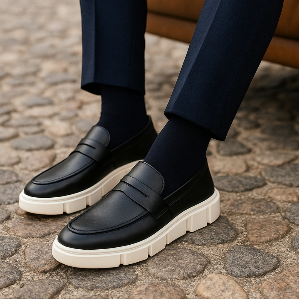 Loafer Sola Plataforma Slip On Oversized Oficial Atria Shoes Masculino Couro Alta Qualidade