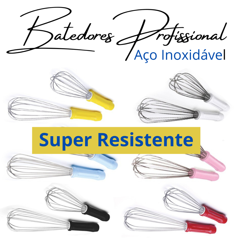 Batedor Fouet Inox Profissional Inoxidável Solrac Cozinha e 