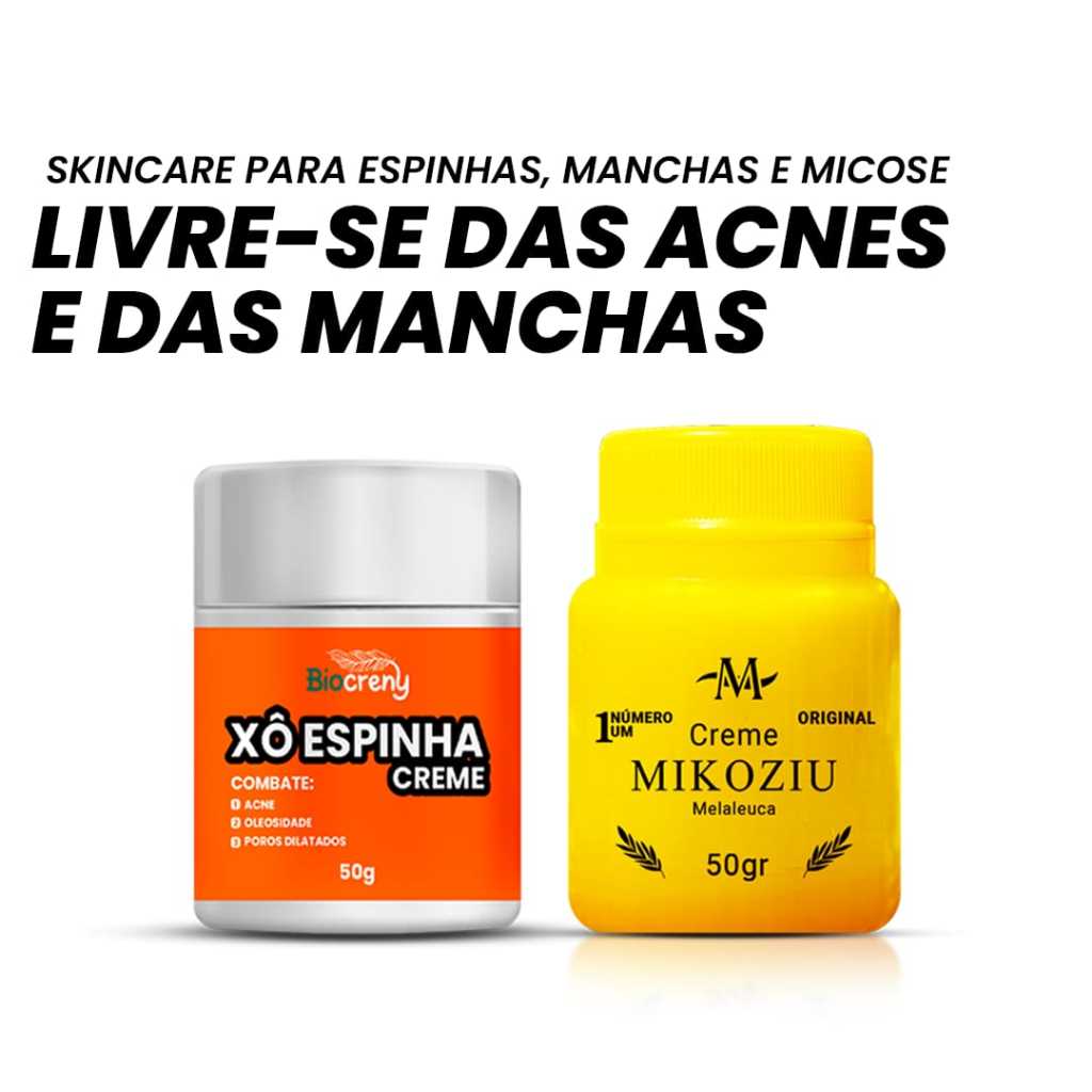 Kit Pomada Micosan e Pomada Clareadora Secativa Xo Espinha Tira Manchas ...