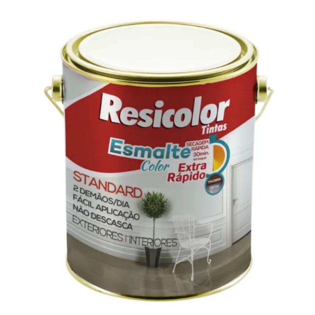 Esmalte Color Extra-rápido Branco Fosco 900ml | Resicolor | Shopee Brasil