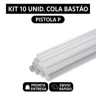 Refil Bastão de Cola Quente Transparente 7mm -  Kit 10 peças - Escola - Papelaria - Escritório