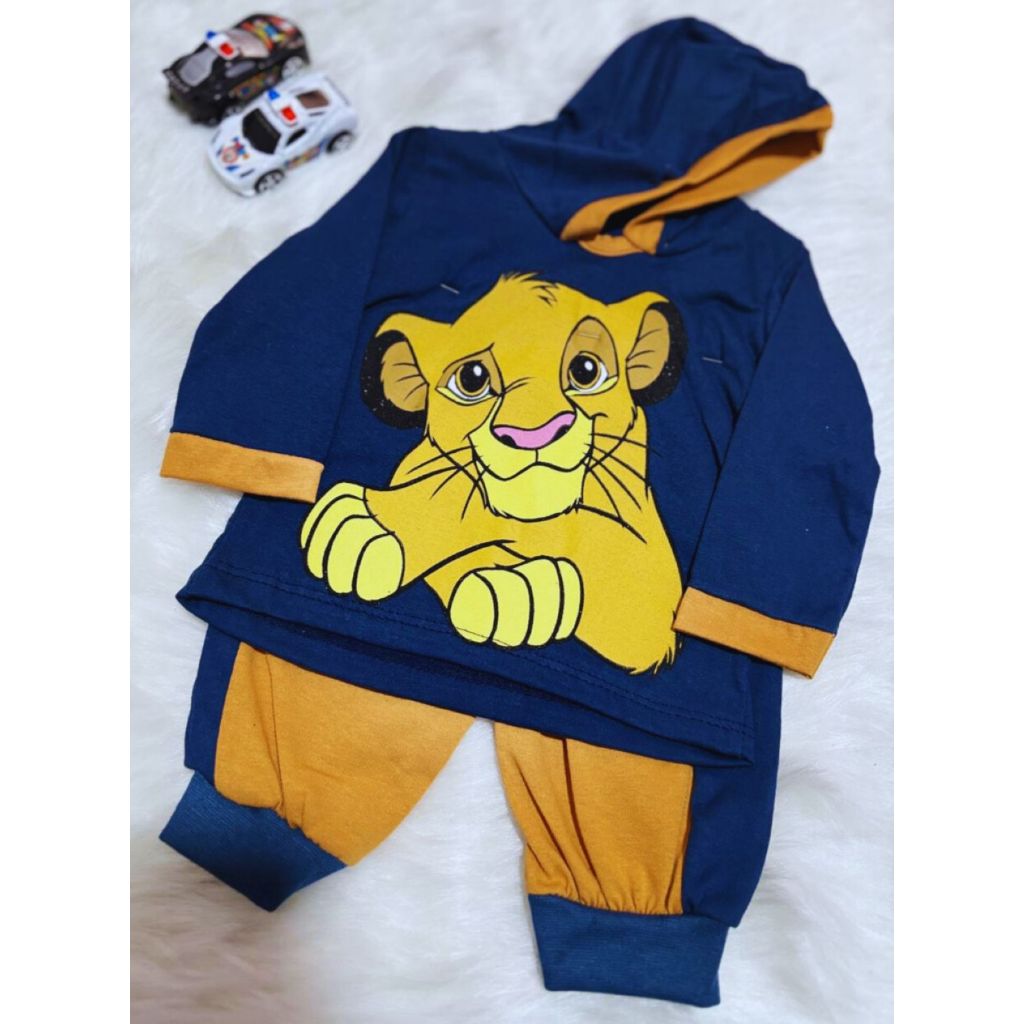 Conjunto Bebê Menino com capuz– Camiseta Manga Longa + Calça Desenho ...