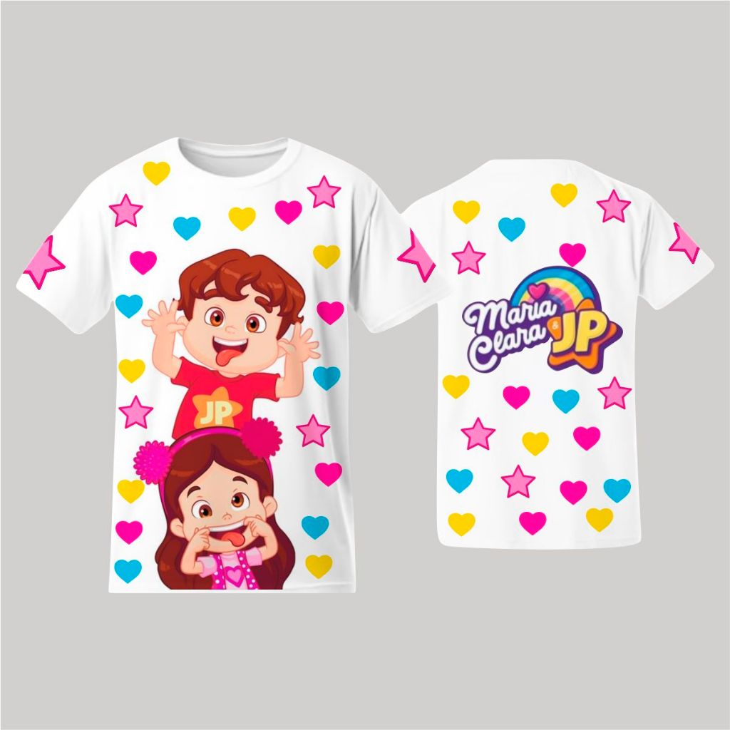 Camiseta Maria Clara e Jp Adulto Estampada Frente e Costa | Shopee Brasil