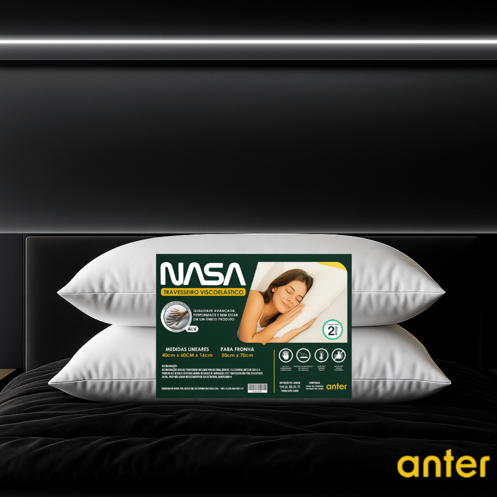 Travesseiro Nasa Alto Bom Anatomico Viscoelastico Antialérgicos Natural ...