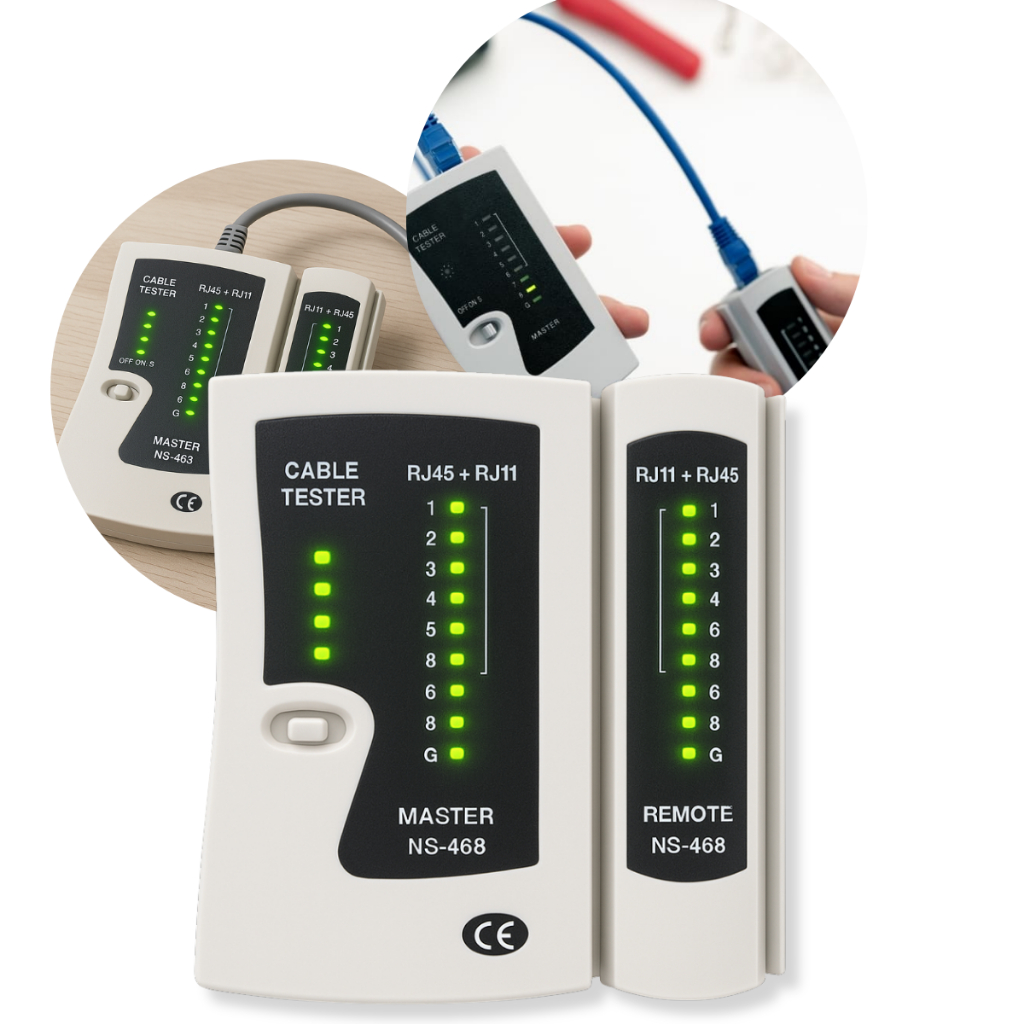 Testador de Cabos RJ45 RJ11 Cabo de Rede e Telefone | Master e Remoto ...
