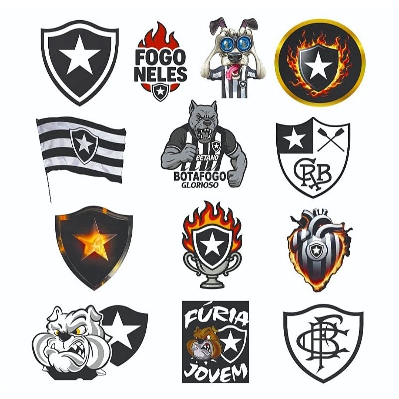 Cartela de Adesivos Botafogo (Stickers)