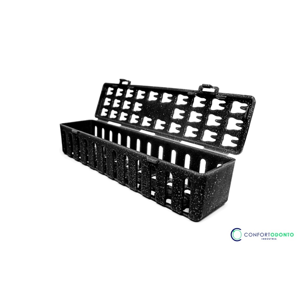 Kit 2 Estojos Perfurado Dentinhos Autoclavavel Pequeno Para Instrumental Confort Odonto (P)