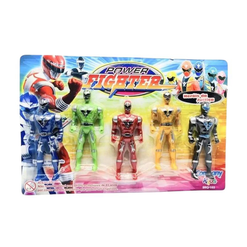 Brinquedo Kit com 5 Bonecos Power Rangers Cartelados, Prenda ...