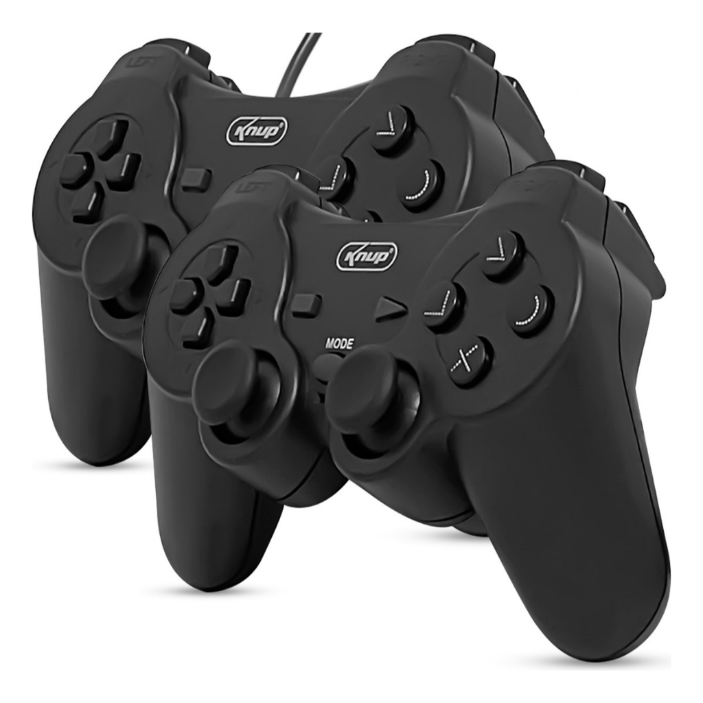 Controle Ps2 Kit 2 Joystick Video Game Dualshock Kp-gm014 Cor Preto Com ...