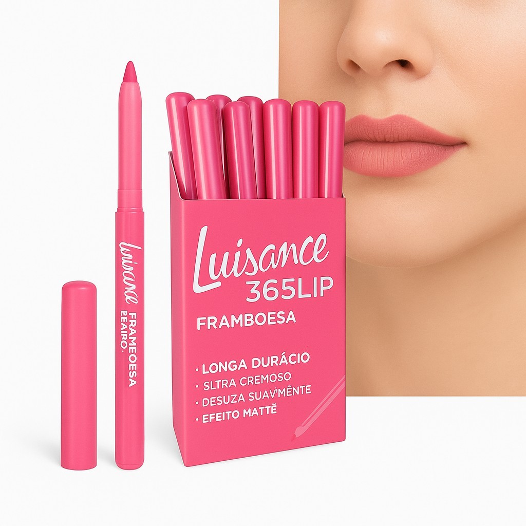 Lápis Labial Rosa Framboesa, Contorno, Retrátil, Longa Duração, Alta ...