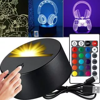 Kit 100 Bases Luminária de Led RGB Com Controle Remoto USB