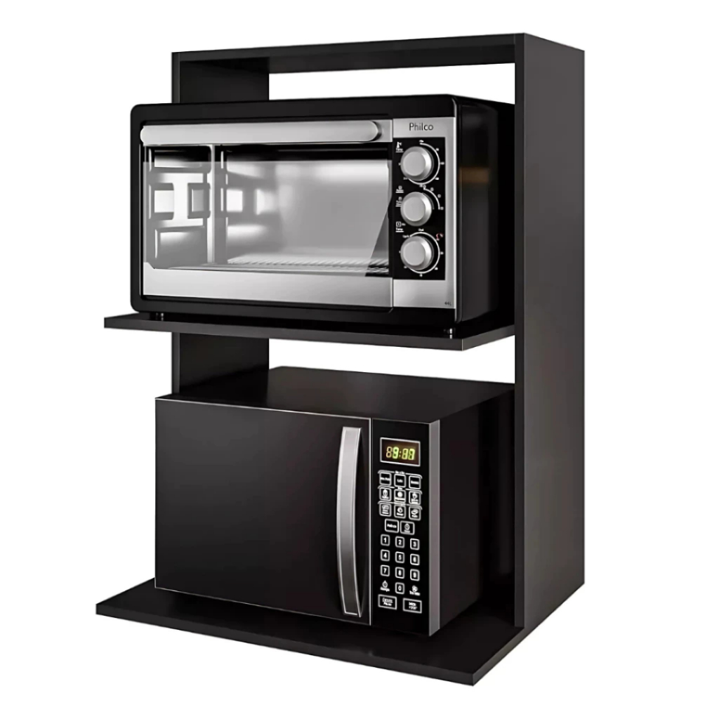 Suporte de Microondas Forno Air Fryer Mdf Madeira de Parede Nicho ...
