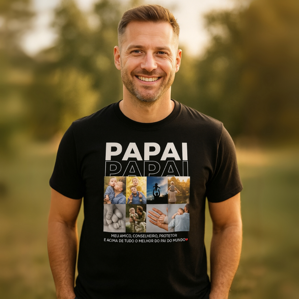 Camiseta Dia Dos Pais Camisa Com Fotos Algodão Super Paizão Estampada ...