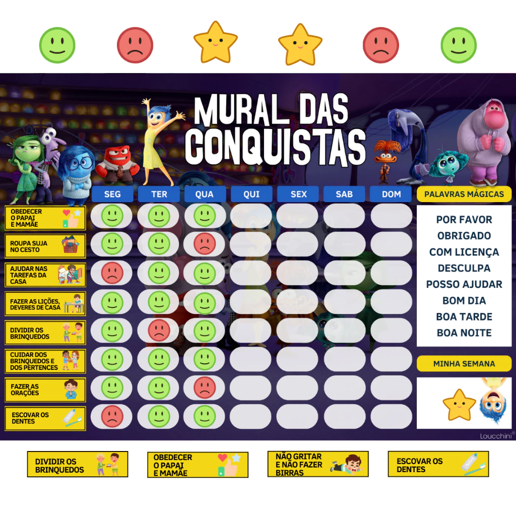 Quadro Rotina Diária Divertidamente Infantil - Pool de Ofertas