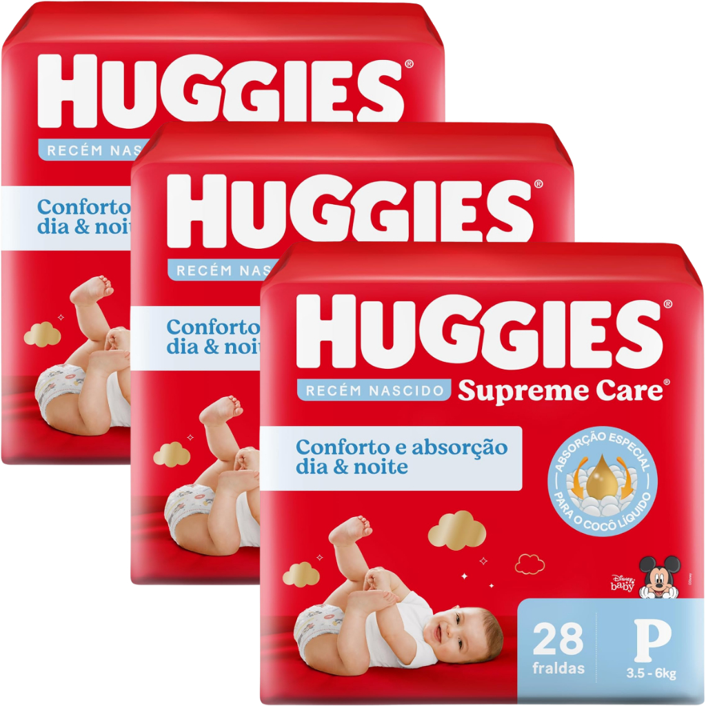 Fralda Huggies Supreme Care - Kit 3 Pacotes | Shopee Brasil