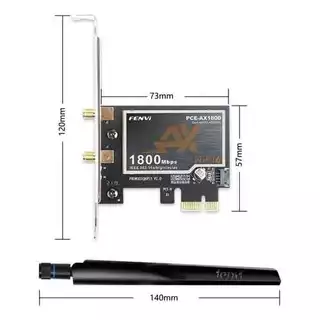 Adaptador De Rede Wifi-6/bluetooth Fenvi Ax1800 2.4g/5g Pcie- Compras até as 14h envio no mesmo dia.