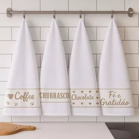 Kit 3 panos de prato copa jacquard 100 % algodão 40 × 65 cm – alta absorção, estilo e qualidade!