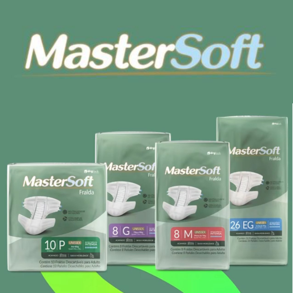 40 Fraldas Geriátricas MasterSoft - Selecione o Tamanho | Shopee Brasil
