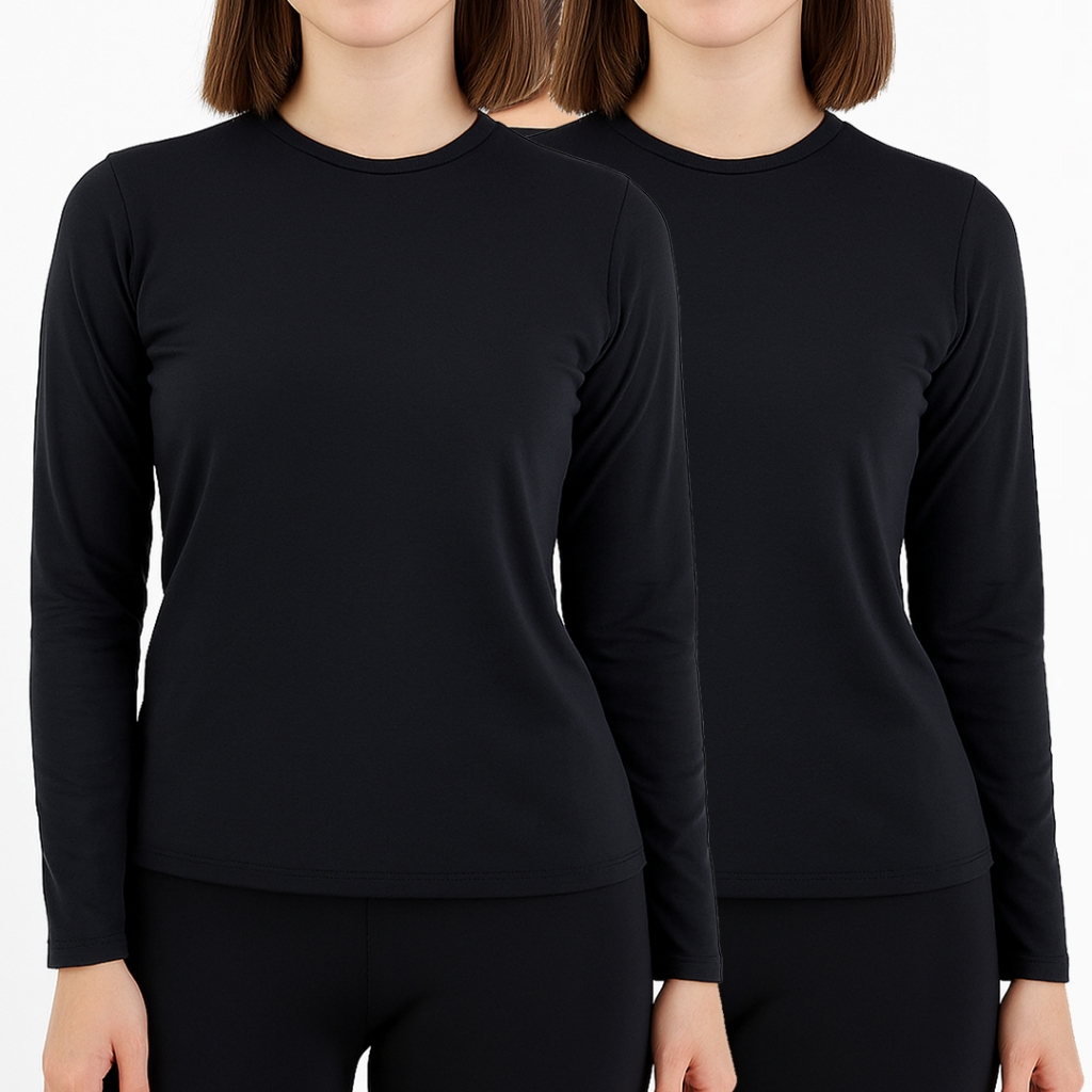 Kit com 3 Blusas de Frio Térmica Feminina Segunda Pele UV Inverno Manga ...