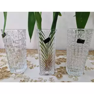 Vaso de Vidro Lapidado Decorativo Sala Festa Plantas Flores 15.3cm6
